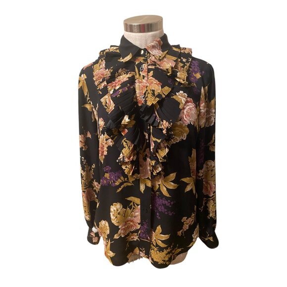 Ralph Lauren Tops - Ralph Lauren Floral Print Ruffle Blouse